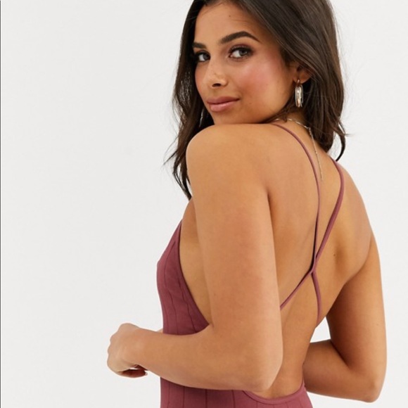 Free People Bridget Bodysuit Wine Halter Neck - Picture 14 of 16